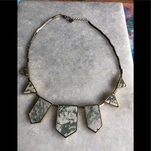 Natural Gem Stone Gold Tone Necklace